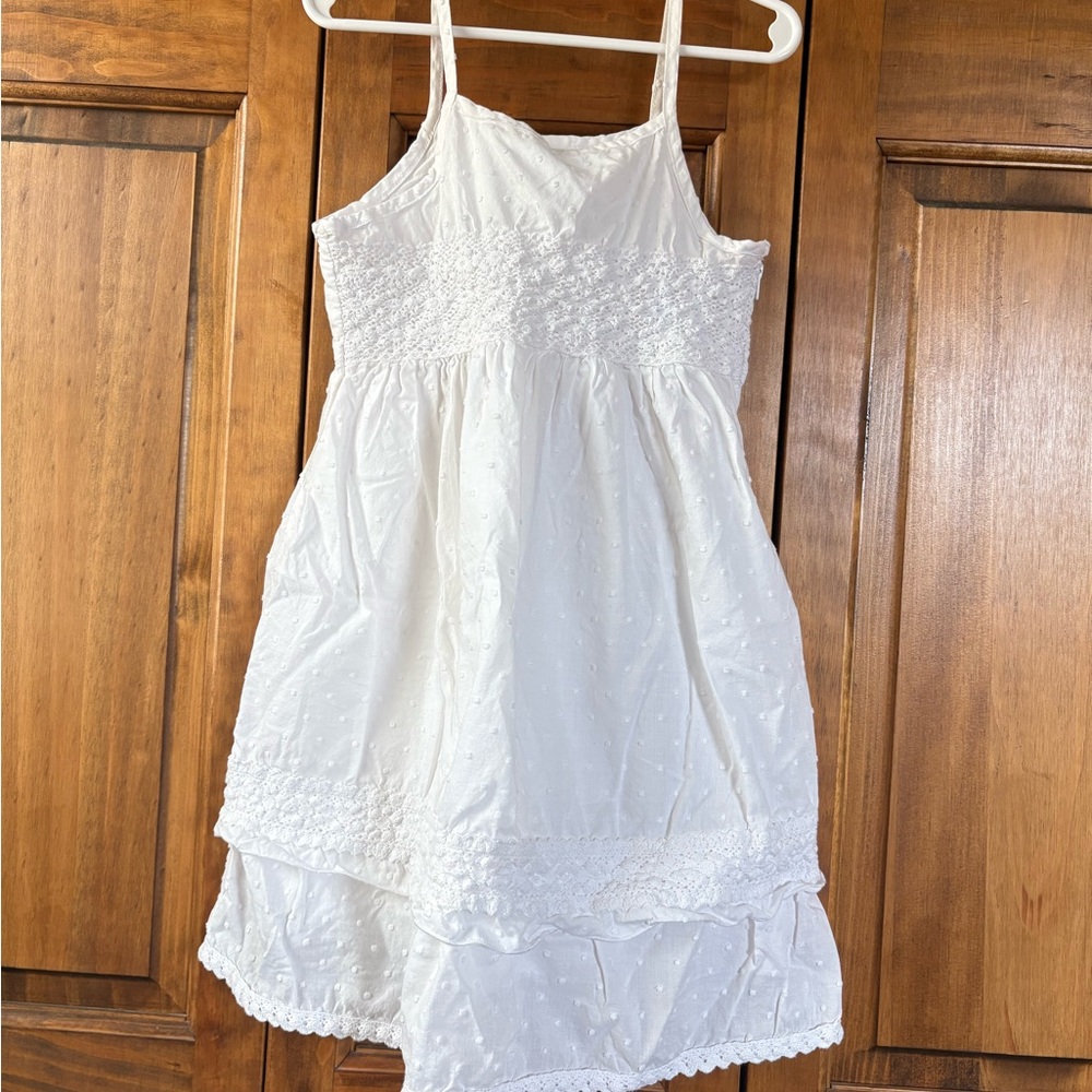 Place 1989 White Children’s Dress w/ Spaghetti Straps & Lace Detail